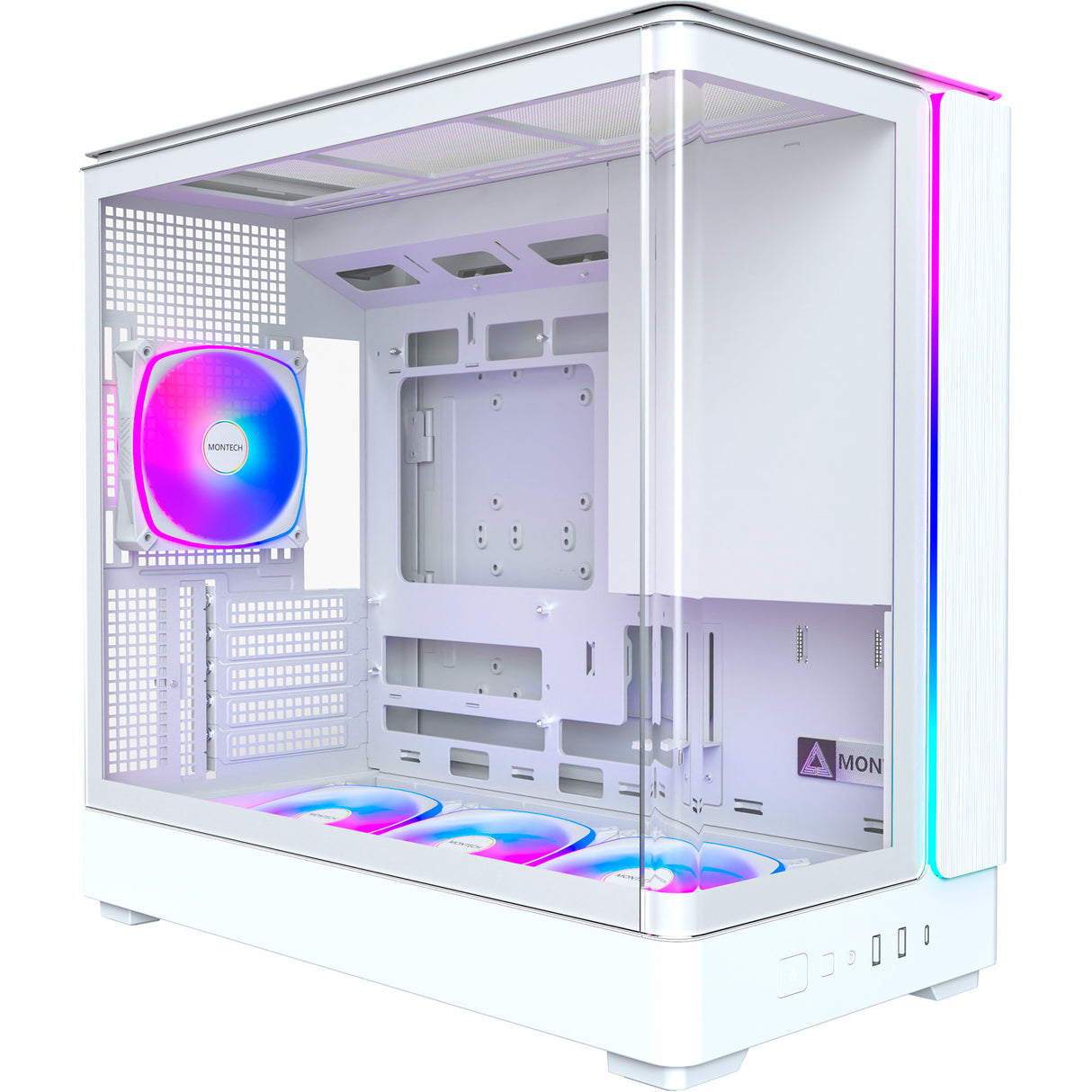 Montech king 15 pro midi tower behuizing (wit | 2x usb-a | 1x usb-c | rgb | window)