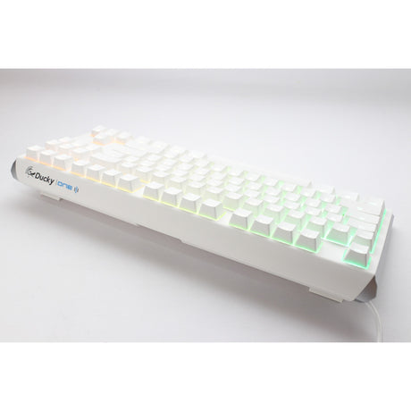 Ducky One 3 Classic Pure White TKL RGB mechanische Tastatur (weiß, US-Layout (QWERTY), Cherry MX Speed Silver, 80 % (TKL), RGB-LEDs, Double-Shot PBT, Hot-Swap-fähig, Quack-Mechanik)