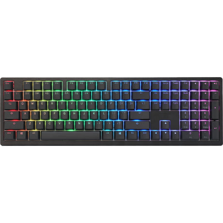 Ducky Zero 6108 Classic Black RGB mechanische Gaming-Tastatur (Schwarz, US-Layout (QWERTZ), Cherry MX2A Braun, 100 %, RGB-LEDs, Double-Shot PBT, Hot Swap, 2,4 GHz | Bluetooth | USB-C)