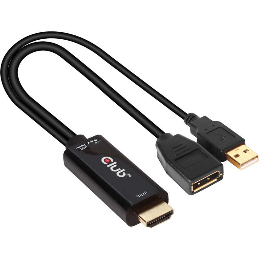 Club 3D HDMI-zu-DisplayPort-Aktivadapter (0,25 Meter, 4K 60 Hz)