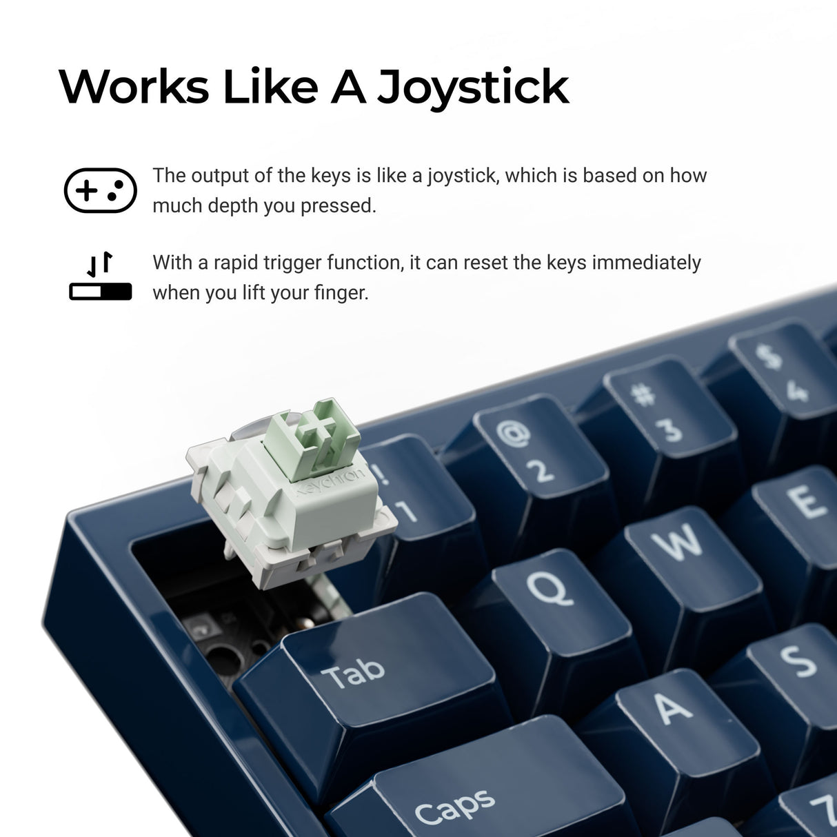 Keychron q16 he 8k magnetic switch keyboard (blauw, us lay-out (qwerty), ultra-fast lime, 65%, rgb, hot swap, 8k)