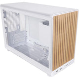 Lian li a3-matx weiß (Wood Edition) Midi-Tower-Gehäuse (weiße Holzfarbe | 2x USB-A | 1x USB-C | gehärtetes Glas)