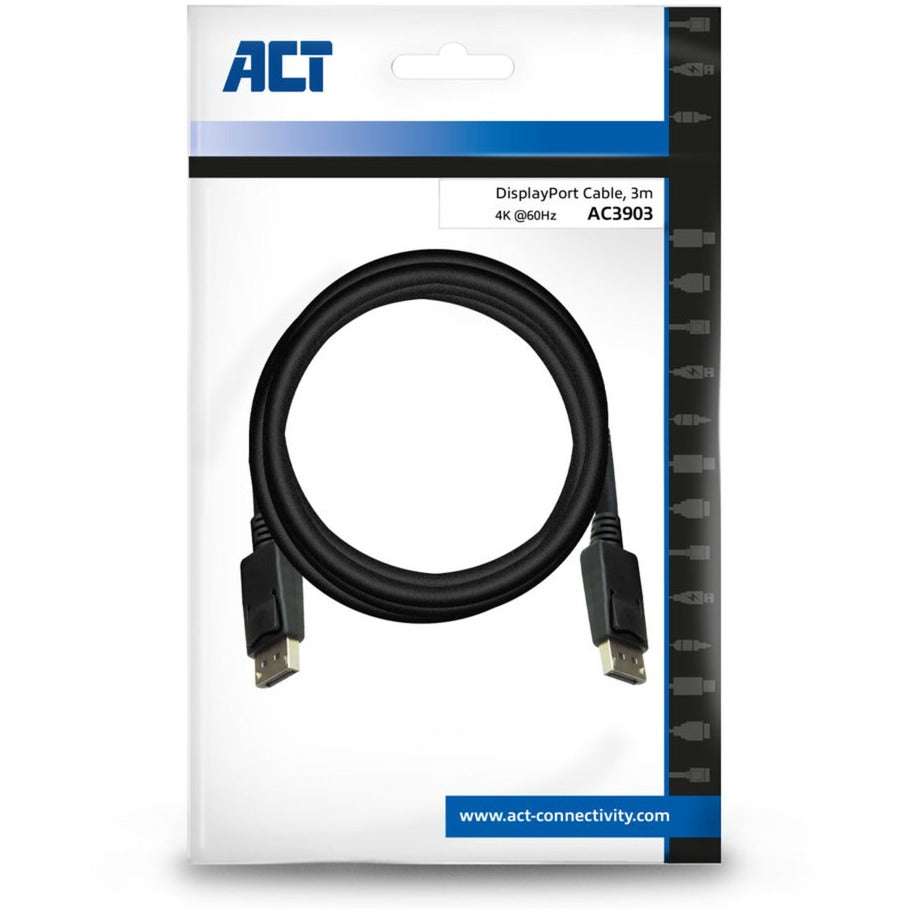 Act Connectivity 3 Meter Display-Port-Kabel Stecker - Stecker (schwarz)