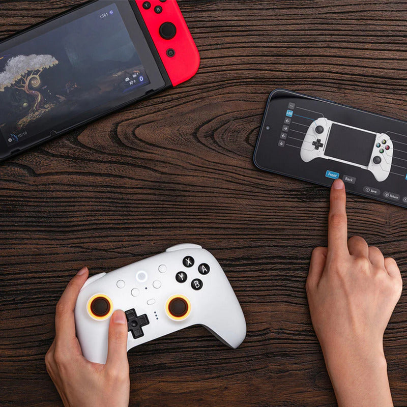 8bitdo Ultimate 2 Bluetooth-Controller (weiß, PC, Switch 2, Bluetooth USB-C 2,4 GHz)