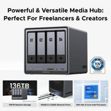 Ugreen nasync dxp4800 plus (grijs, 1x 2,5gbe, 1x 10gbe, hdmi, usb-c)