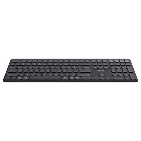 Vertrauen Sie der kabellosen Vaiya-Tastatur (schwarz, US-Layout (QWERTZ), 100 %, Bluetooth 2,4 GHz)
