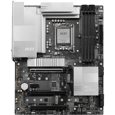 MSI Pro Z890-P WiFi Socket 1851 Mainboard (Schwarz Silber, RAID, 5GB-LAN, WiFi 7, BT, Sound, ATX)