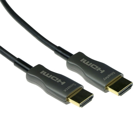 Act Connectivity HDMI Premium 4K aktives optisches Kabel v2.0 HDMI-A-Stecker – HDMI-A-Stecker, 10 Meter Kabel (schwarz)