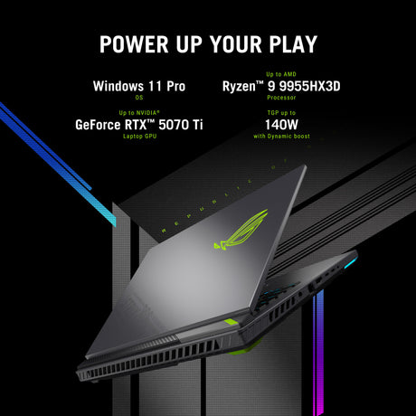Asus rog strix g16 g614pp-s5076w 16 gaming laptop (grijs | r9 8940hx | rtx 5070 | 32 gb | 1 tb ssd)