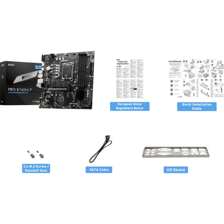 MSI Pro B760M-P Sockel 1700 Mainboard (schwarz, RAID, GB-LAN, Sound, µATX)