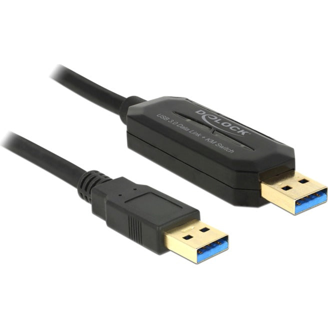 Delock Datenlink + km-Switch USB 3.0 > USB 3.0 Kabel (schwarz, 1,5 Meter)