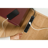 Brennerstuhl ecolor Steckdosenleiste mit 2 USB-C Ladebuchsen | 4-fach | weiß schwarz | 1,5m h05vv-f 3g1,5 - 1153240126