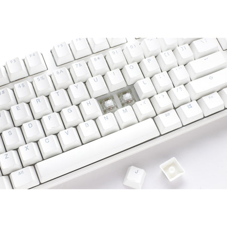Ducky One 3 Classic Pure White TKL RGB mechanische Tastatur (weiß, US-Layout (QWERTY), Cherry MX Speed Silver, 80 % (TKL), RGB-LEDs, Double-Shot PBT, Hot-Swap-fähig, Quack-Mechanik)