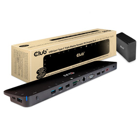 Club 3D USB-C 3.2 Gen1 Triple Display Dynamic PD Ladestation 100W Dockingstation (Schwarz)