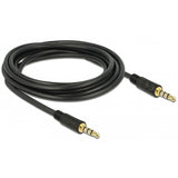 Delock 3,5 mm Stecker > 3,5 mm Stecker Kabel (schwarz, 3 Meter)