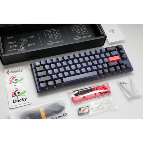 Mechanische Tastatur Ducky One 3 Cosmic Blue SF RGB (dunkelblau, US-Layout (Qwerty), Cherry MX Red, 65 %, RGB-LEDs, Double-Shot PBT, Hot-Swap-fähig, Quack-Mechanik)