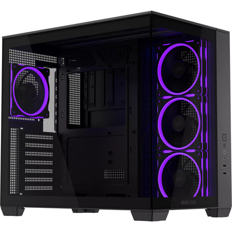 Asus a32 plus midi tower behuizing (zwart | 2x usb-a | 1x usb-c | rgb | tempered glass)