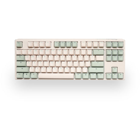 Mechanische Tastatur Ducky One 3 Matcha TKL (Creme, US-Layout (QWERTY), Cherry MX Blue, 80 % (TKL), PBT Double Shot, Hot Swap)