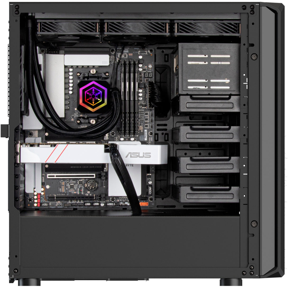 Silverstone sst-sed1-b Midi-Tower-Gehäuse (schwarz | 2x USB-A | 1x USB-C)