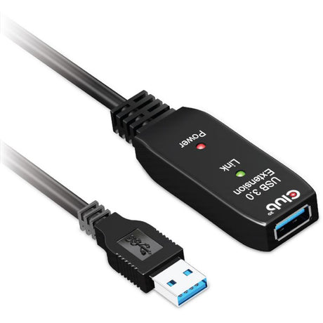 Club 3D USB 3.2 Gen1 Aktiv-Repeater-Verlängerungskabel (Schwarz, 5 Meter)