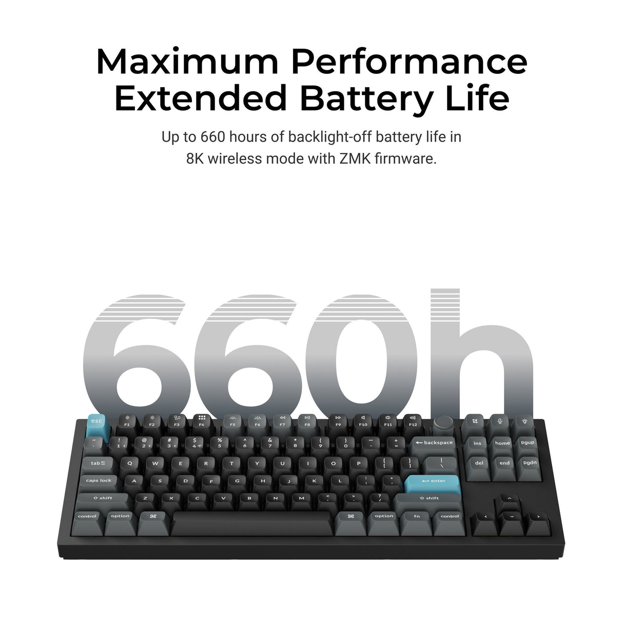 Keychron q3 ultra-m3 8k wireless custom mechanical keyboard (zwart, us lay-out (qwerty), silk pom brown, 80% (tkl), rgb, hot swap, 8k, 2.4 ghz | bluetooth 5.2 | usb-c)