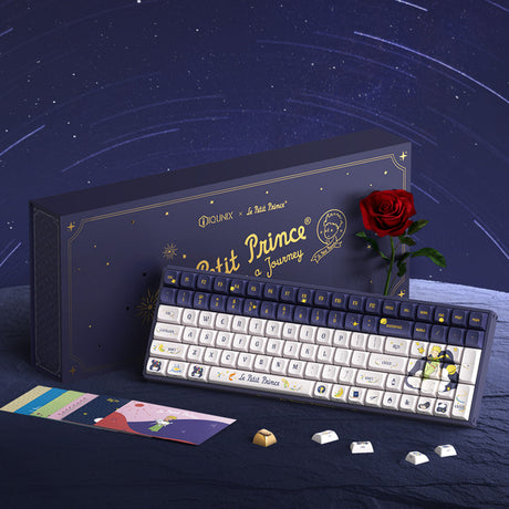 Iqunix F97 Starry Tryst RGB mechanische Gaming-Tastatur (dunkelblau, US-Layout (QWERTY), Iqunix Little Prince, 96 %, RGB-LEDs, Hot-Swap-fähig, PBT, 2,4 GHz | Bluetooth 5.1 | USB-C)