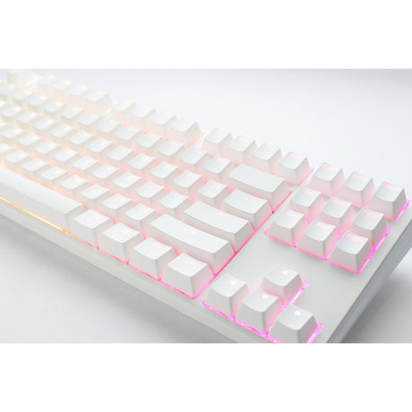 Ducky One 3 Classic Pure White TKL RGB mechanische Tastatur (weiß, US-Layout (QWERTY), Cherry MX Speed Silver, 80 % (TKL), RGB-LEDs, Double-Shot PBT, Hot-Swap-fähig, Quack-Mechanik)