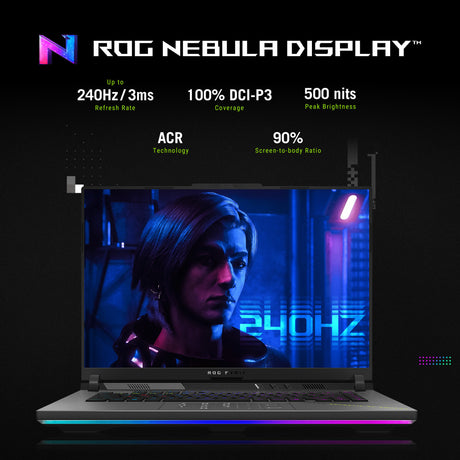 Asus rog strix g16 g614pp-s5076w 16 gaming laptop (grijs | r9 8940hx | rtx 5070 | 32 gb | 1 tb ssd)