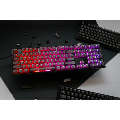 Mechanische Tastatur Ducky One 3 Aura RGB (Schwarz, US-Layout (QWERTY), Cherry MX Brown, 100 %, ABS Double Shot, Hot Swap)