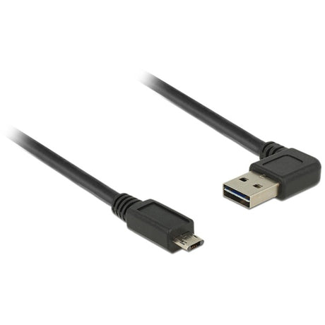 Delock Easy-USB-A 2.0 Stecker > Easy-USB Micro-USB-B 2.0 Stecker Kabel (schwarz, 2 Meter)