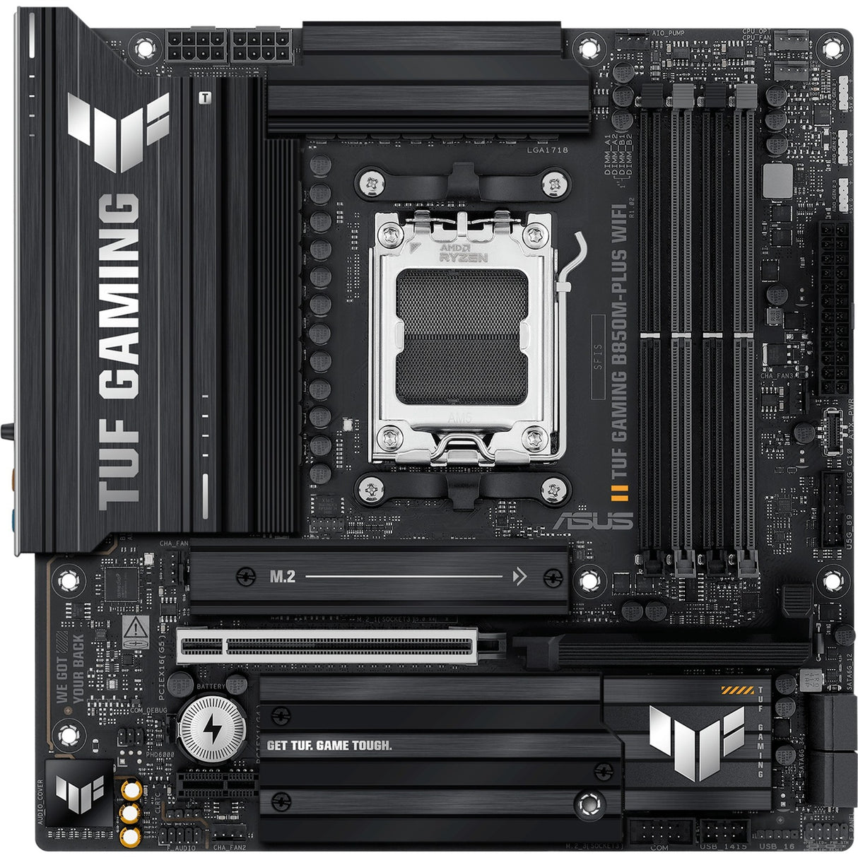Asus Tuf Gaming B850M-Plus Wi-Fi Sockel AM5 Motherboard (2,5 GB-LAN, Wi-Fi 6e, BT, Sound, µATX)