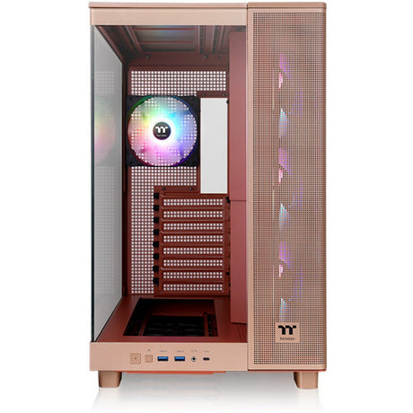 Thermaltake View 380 XL TG ARGB Gravel Sand Midi Tower Gehäuse (hellbraun | 2x USB-A | 1x USB-C | RGB | Fenster)