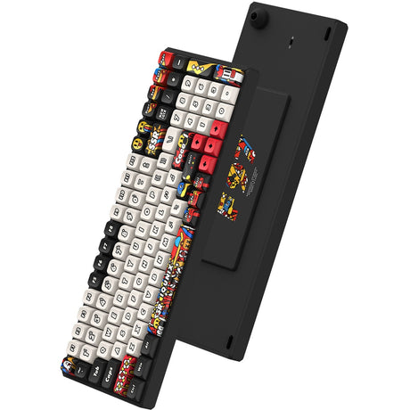 Iqunix F97 Graffiti Diary kabellose mechanische Tastatur (schwarz, US-Layout (QWERTY), Cherry MX Red, 96 %, RGB-LEDs, Hot-Swap-fähig, PBT, 2,4 GHz | Bluetooth 5.1 | USB-C)