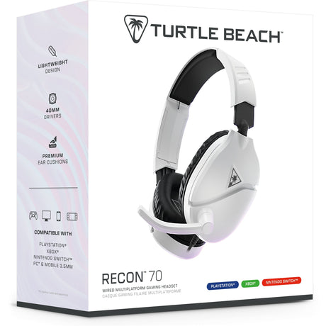Turtle Beach Ear Force Recon 70p White (2024) Over-Ear-Gaming-Headset (weiß, PS4, PS5, Xbox Series X|s, Xbox One, Switch, PC, Mobil)
