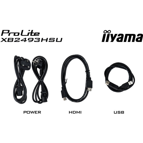 Iiyama prolite xb2493hsu-b1 23.8 monitor (zwart (mat), 120 hz, hdmi, displayport, usb, audio)