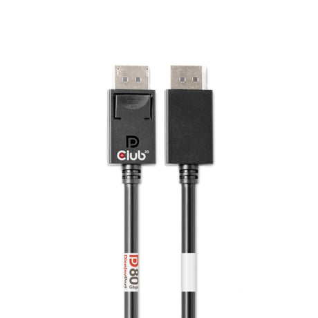 Club 3D DisplayPort 2.1 Vesa DP80 zertifiziertes Kabel Stecker-Stecker (Schwarz, 1,6 Meter, 8K 240Hz, 10K 60Hz, 80Gbit/s)