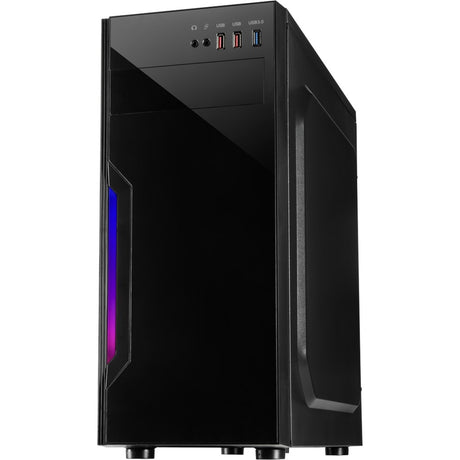 Inter-Tech B-42 RGB Midi-Tower-Gehäuse (schwarz | 3x USB-A | RGB | Fenster)