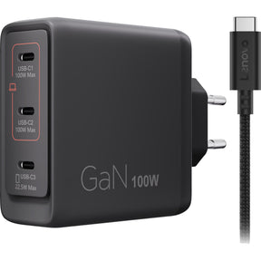 Lenovo 100w gan multi-port usb-c oplader (zwart, 3x usb-c)