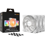 Ruhig sein! Light Wings lx pwm High-Speed-RGB-Gehäuselüfter (weiß, 3 Stück, 120 x 120 x 25 mm)