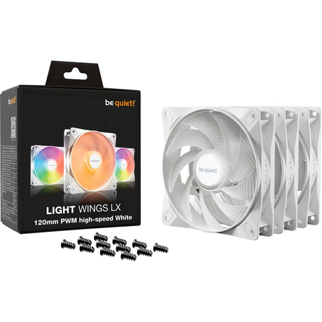 Ruhig sein! Light Wings lx pwm High-Speed-RGB-Gehäuselüfter (weiß, 3 Stück, 120 x 120 x 25 mm)