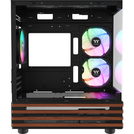 Thermaltake View 170 WS ArGB Mini-Tower-Gehäuse (schwarze Holzfarbe | 2x USB-A | RGB | Fenster)