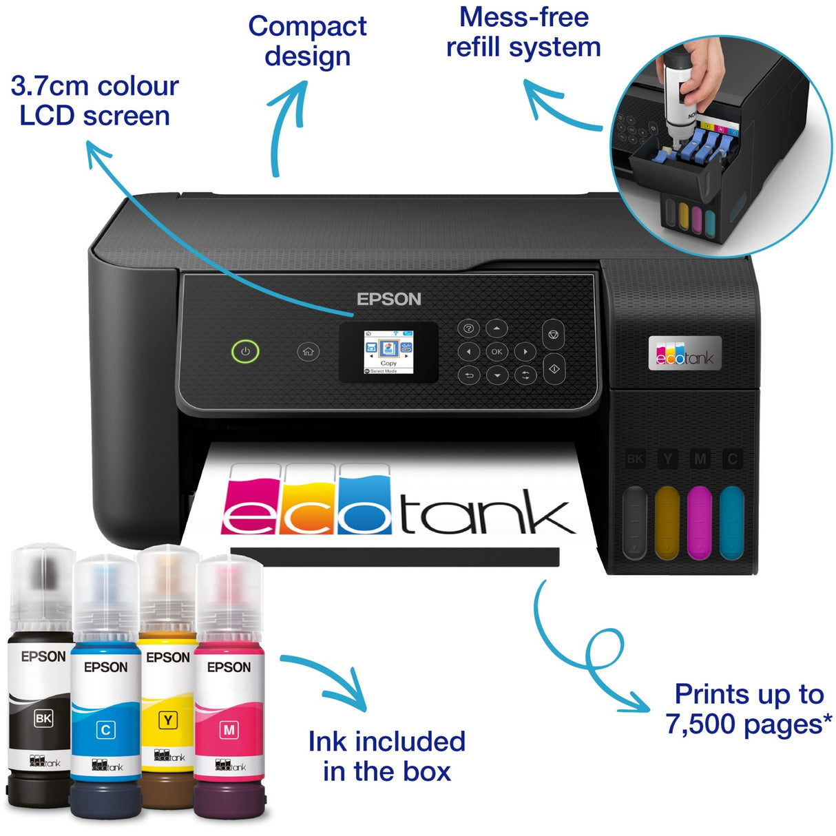 EPSON ECOTANK ET-2870 A4 Multifunktional Wi-Fi-Drucker