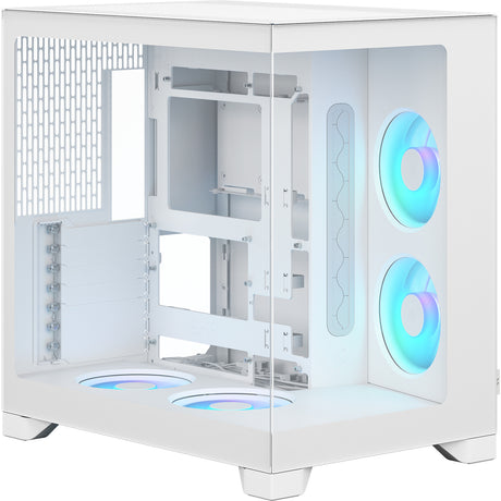 Fractal Design Pop 2 Vision RGB Midi-Tower-Gehäuse (weiß | 1x USB-A | 1x USB-C | RGB | gehärtetes Glas)