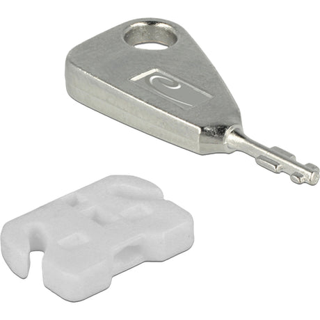 Delock USB Port Blocker für USB-A Buchse Einsteckschloss (weiß silber)