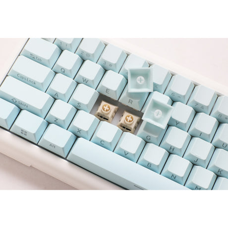 Ducky projectd tinker 65 - pom edition met qmk via rgb mechanisch toetsenbord (lichtblauw, us lay-out (qwerty), kailh box cream pro, 65%, rgb leds, double-shot pbt, hot-swappable pom, gasket mount)