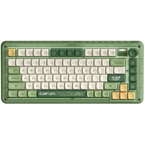 Iqunix ZX75 Camping kabellose mechanische Tastatur (grün, US-Layout (QWERTY), Iqunix Moonstone Turbo, 75 %, RGB-LEDs, Hot-Swap-fähig, Double-Shot PBT, 2,4 GHz | Bluetooth 5.1 | USB-C)
