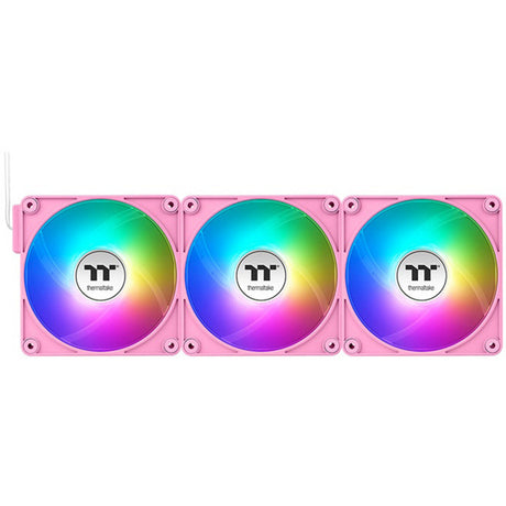 Thermaltake CT120 EX Reverse Argb Sync PC-Lüfter Pink (3-Lüfter-Pack) Gehäuselüfter (Rosa, 3 Stück, 120 x 120 x 25 mm, PWM)