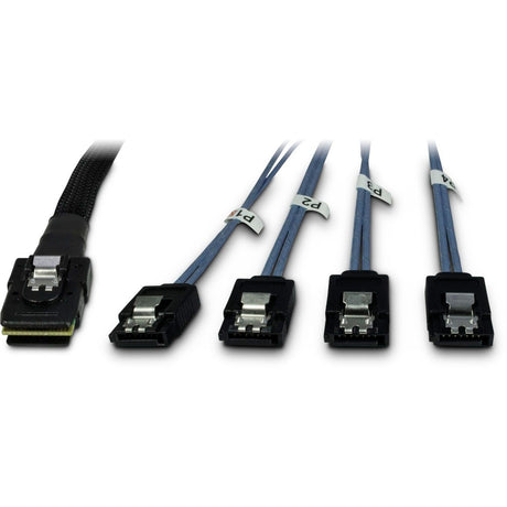 Inter-Tech-Kabel SFF-8087 > 4x S-ATA, 1m (schwarz)