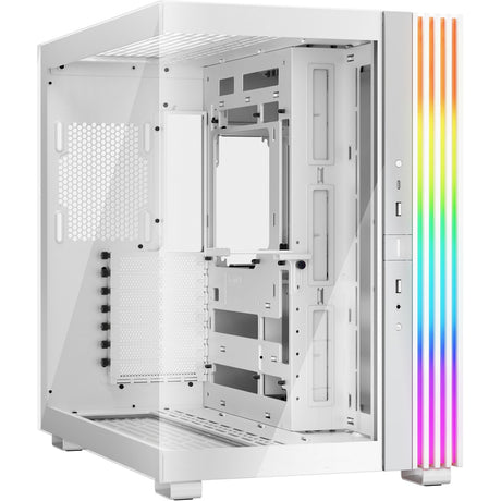 Ruhig sein! Light Base 600 dx Midi-Tower-Gehäuse (weiß | 2x USB-A | 1x USB-C | RGB | gehärtetes Glas)