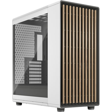 Fractal Design North XL Midi-Tower-Gehäuse (weiße Holzfarbe | 2x USB-A | 1x USB-C | gehärtetes Glas)